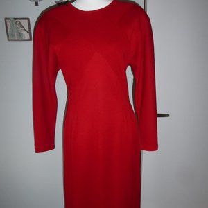 Sophisicated Vintage Form Fit Red Dress, Size S